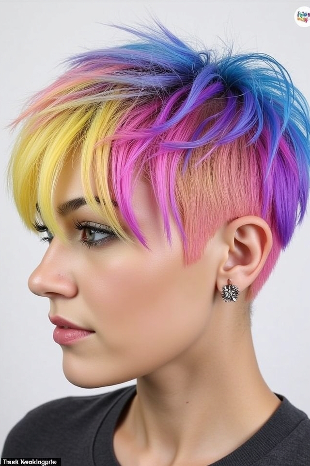 vibrant colored wolf hairstyle