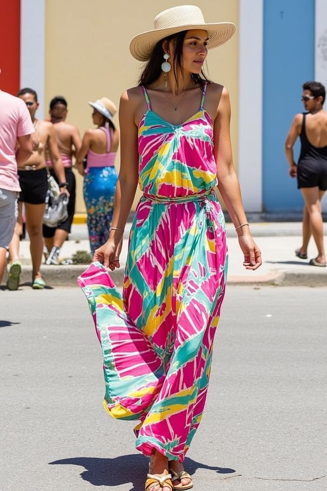 vibrant tropical festival attire