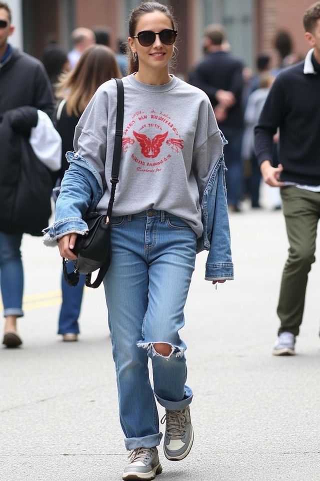 women s jorts graphic sweatshirt