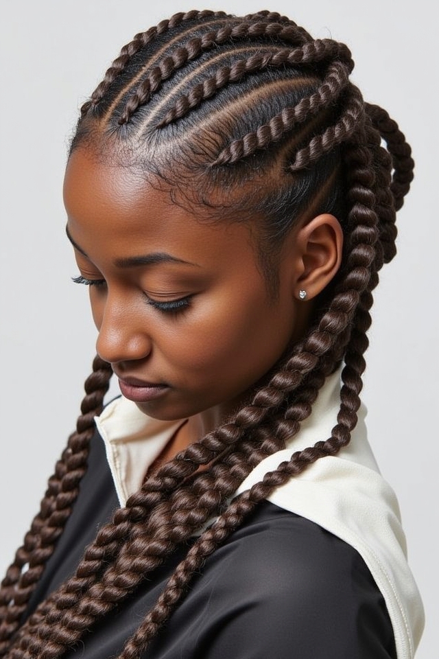 zig zag feed in braids