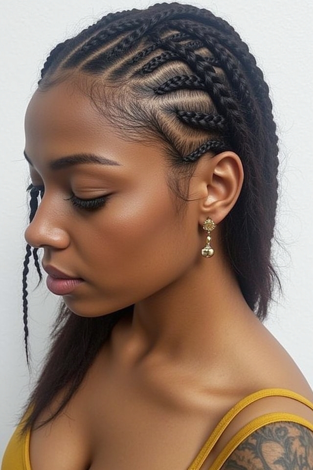 zig zag half up style