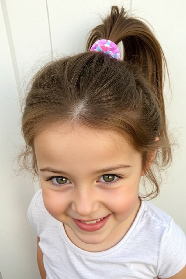 zig zag parted ponytail