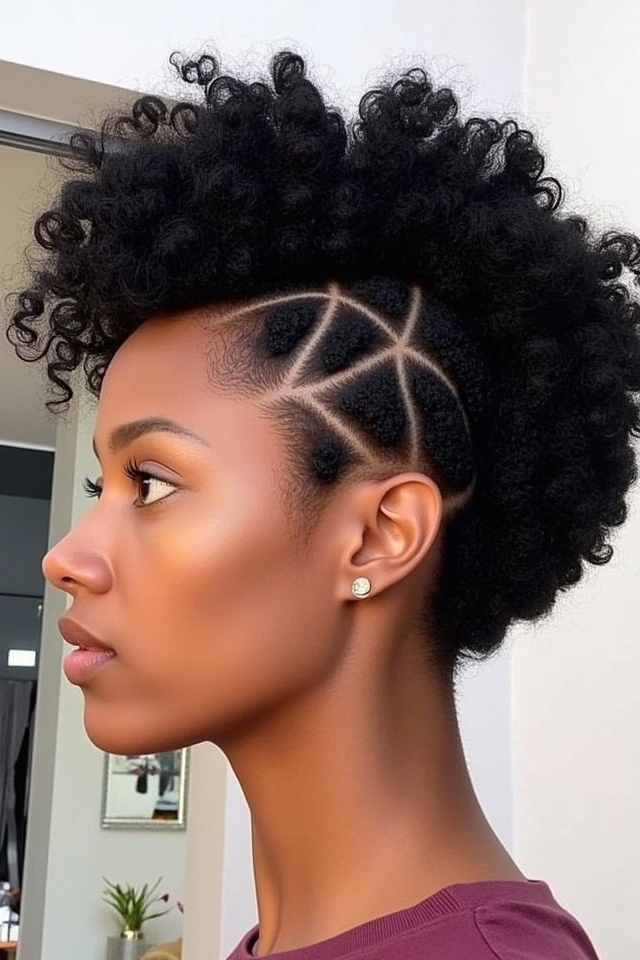 zigzag parted natural curls