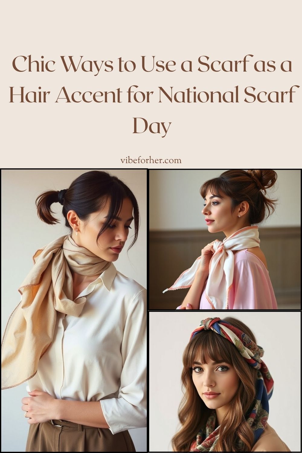 Chic Ways to Use a Scarf as a Hair Accent for National Scarf Day