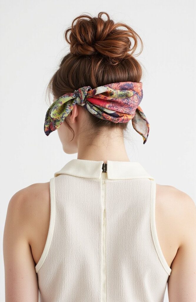 Scarf-Infused Updo