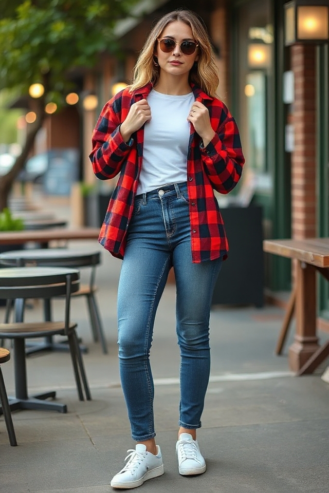 casual flannel shirt outfit