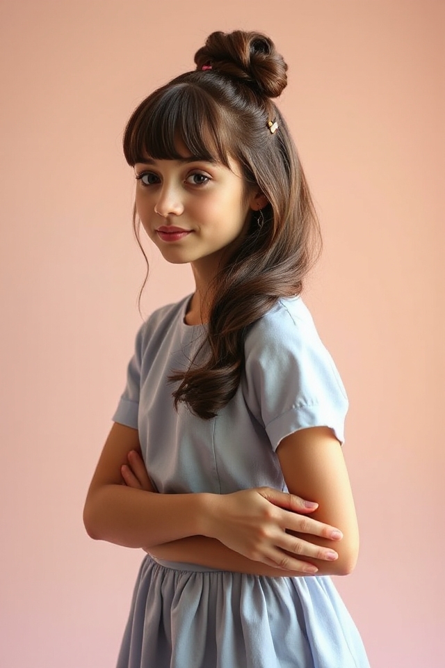 charming half up hairstyle option