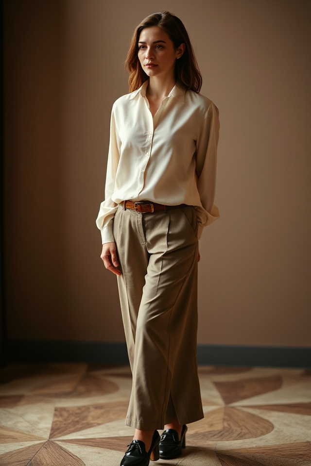 chic blouse and culottes