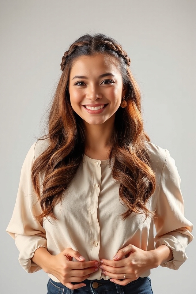 chic braided crown hairstyle