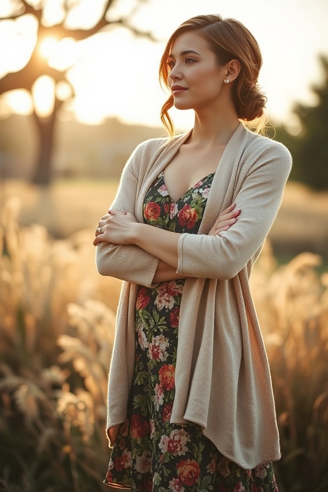 chic cardigan and sundress