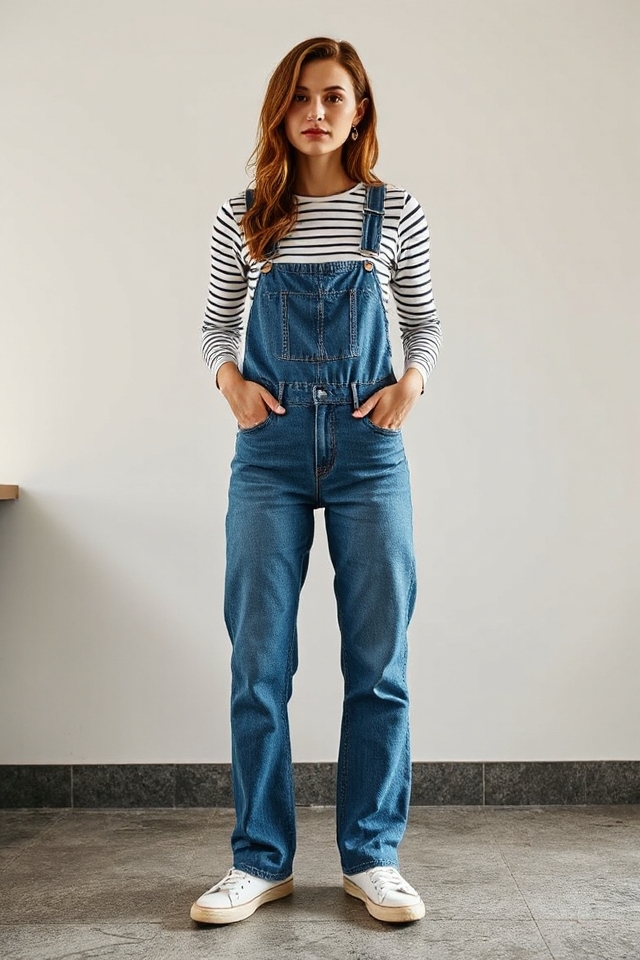 chic casual striped ensemble