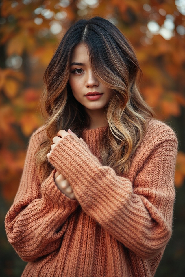 chic low maintenance autumn balayage