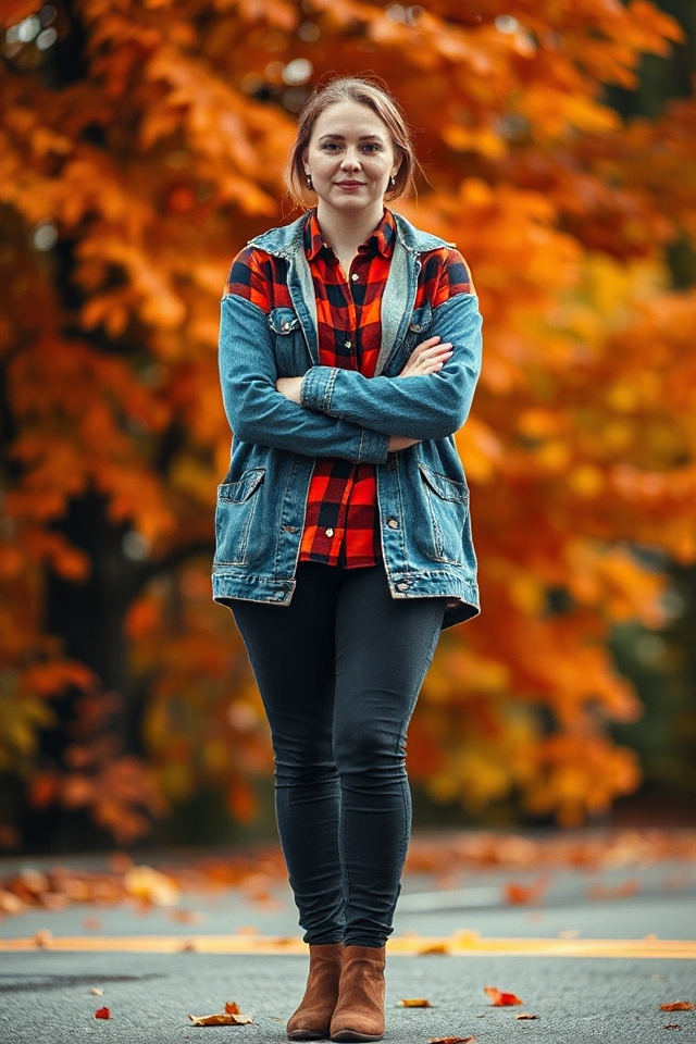 cozy fall flannel layers