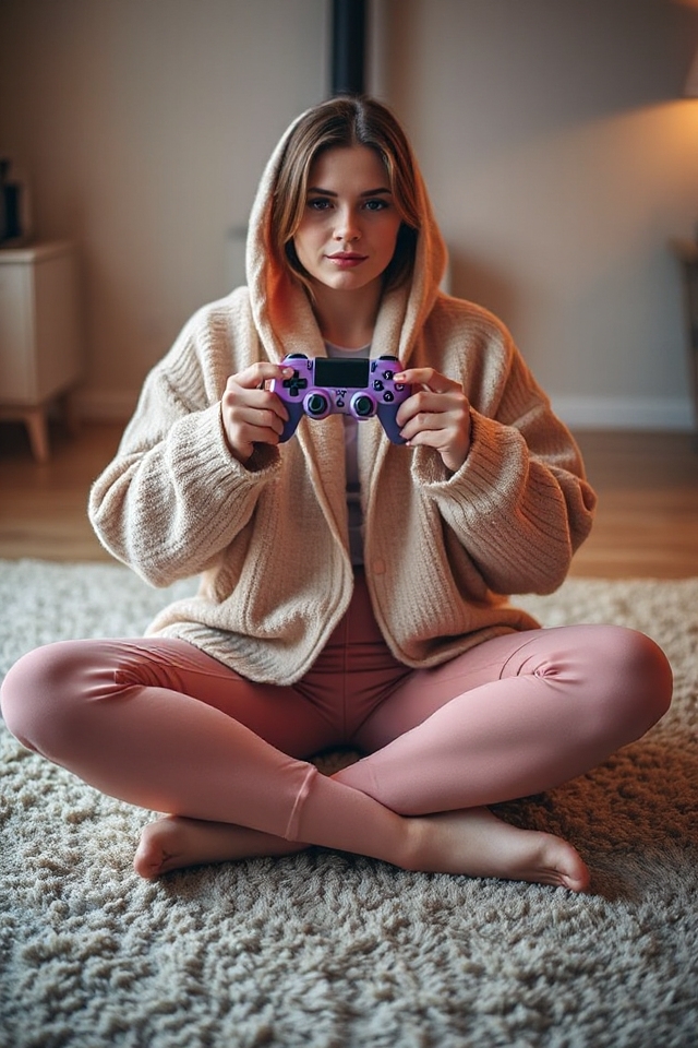 cozy gaming lounge outfit