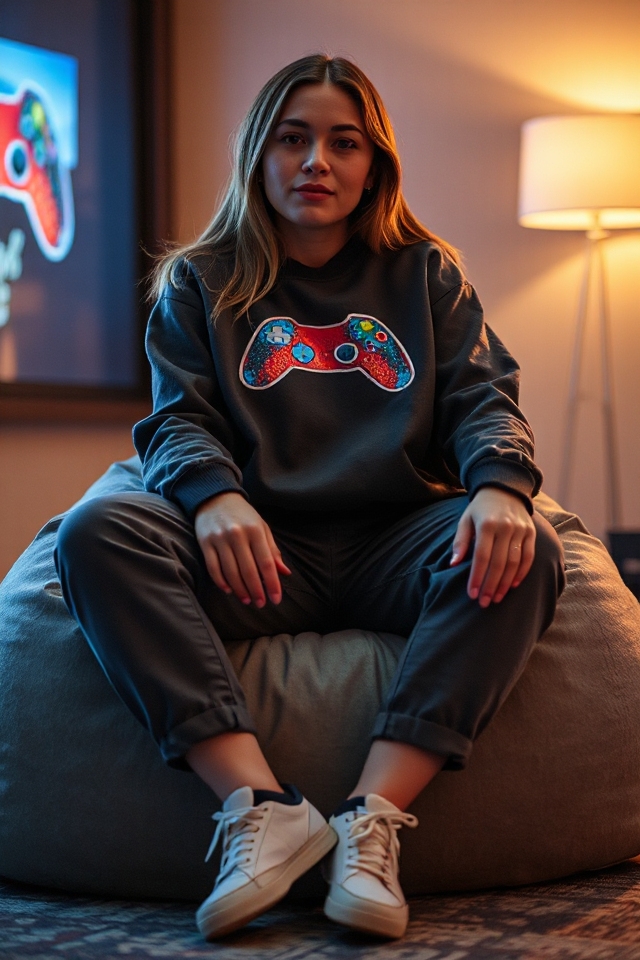 cozy gaming outfit idea