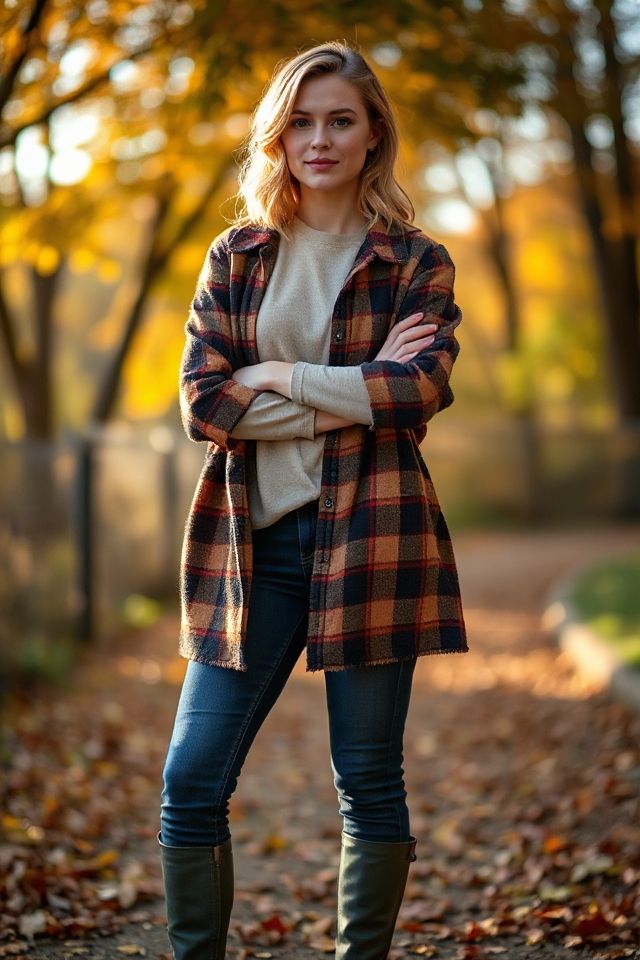 cozy layered fall outfit