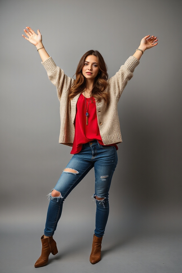 cozy patriotic layered outfit
