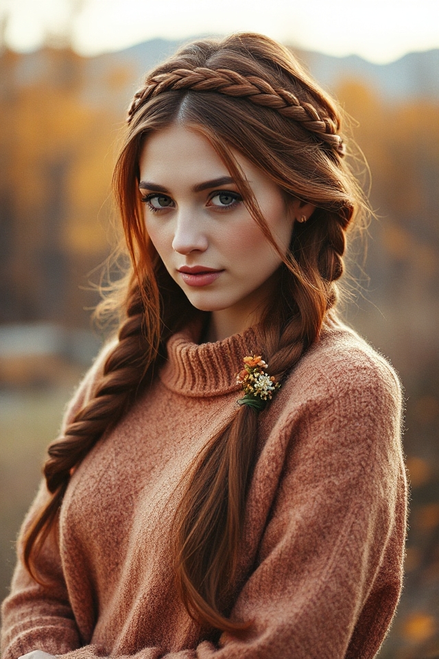 elegant autumn braided crowns