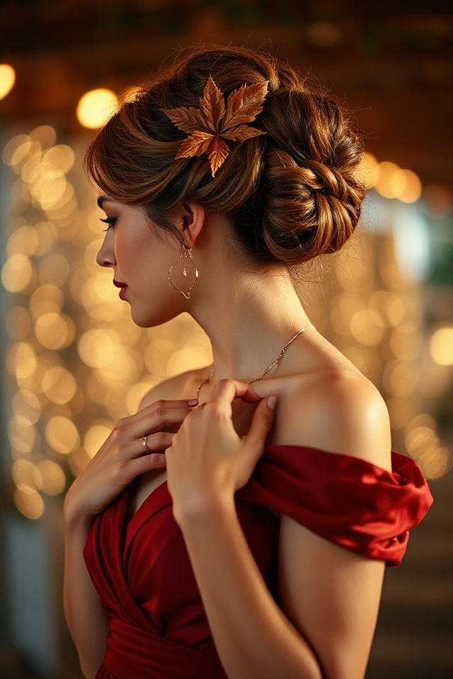 elegant braided fall updo