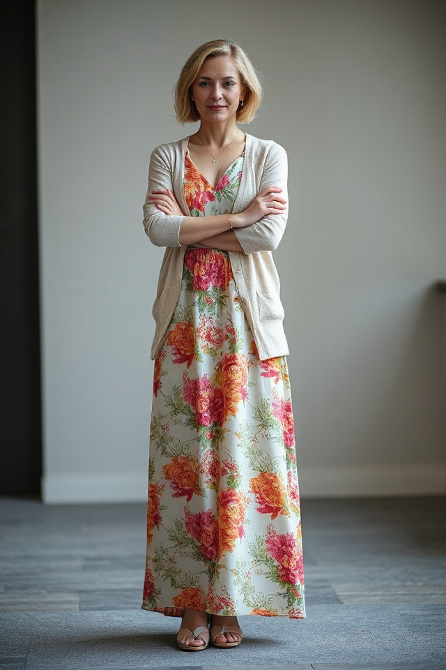 elegant floral maxi dress