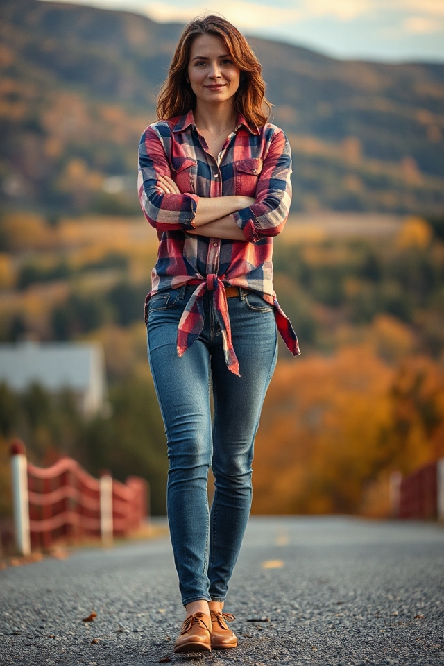 flannel shirt casual jeans