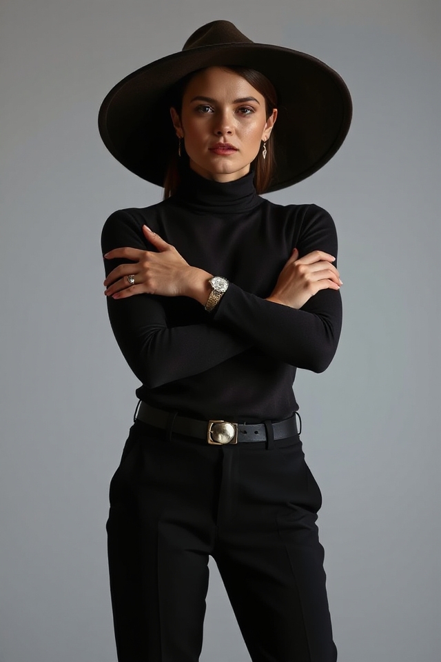 minimalist chic oversized hat