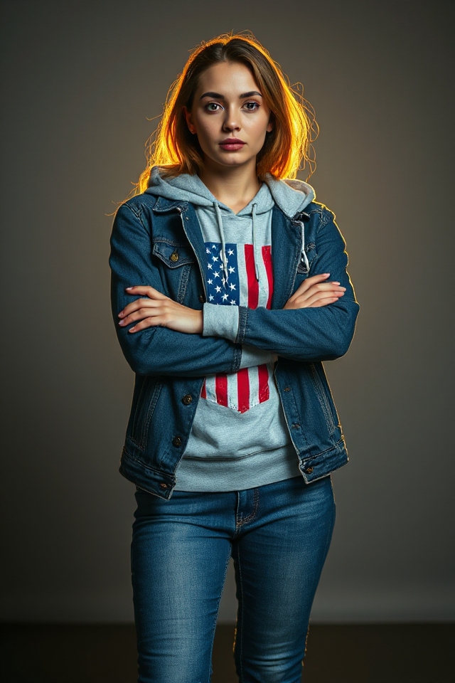 patriotic layered denim style