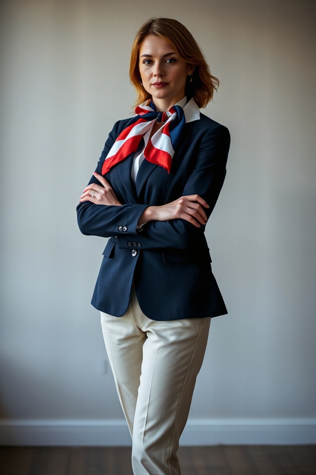 patriotic navy blazer ensemble