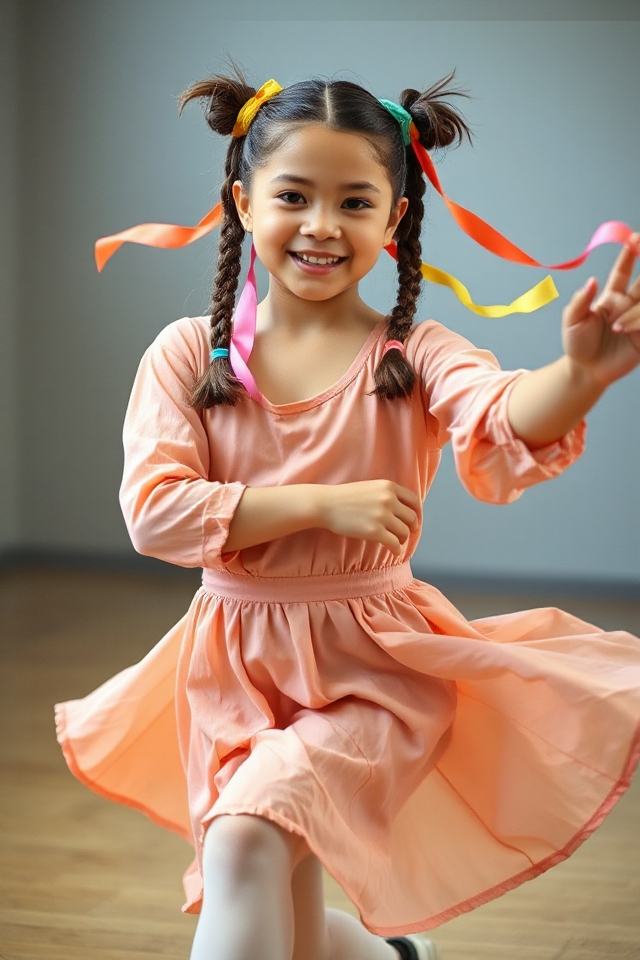playful pigtail dance hairstyle
