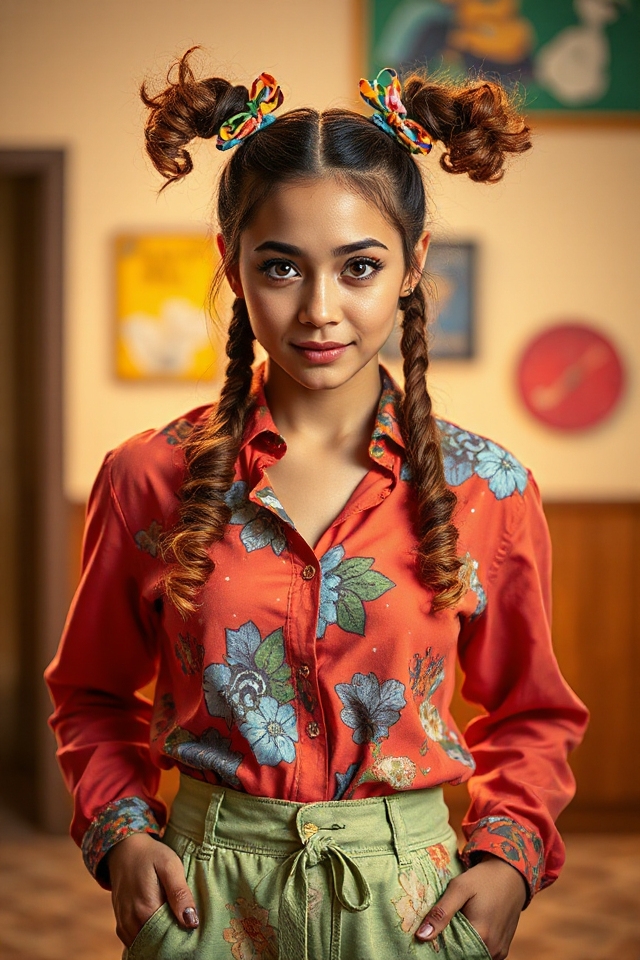 playful pigtails for pictures