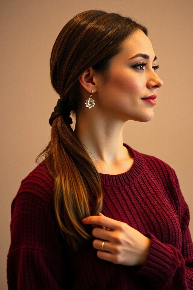 sleek low ponytail elegance