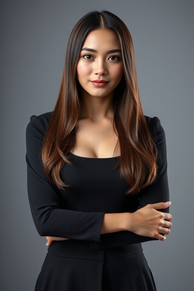sleek straight polished hair