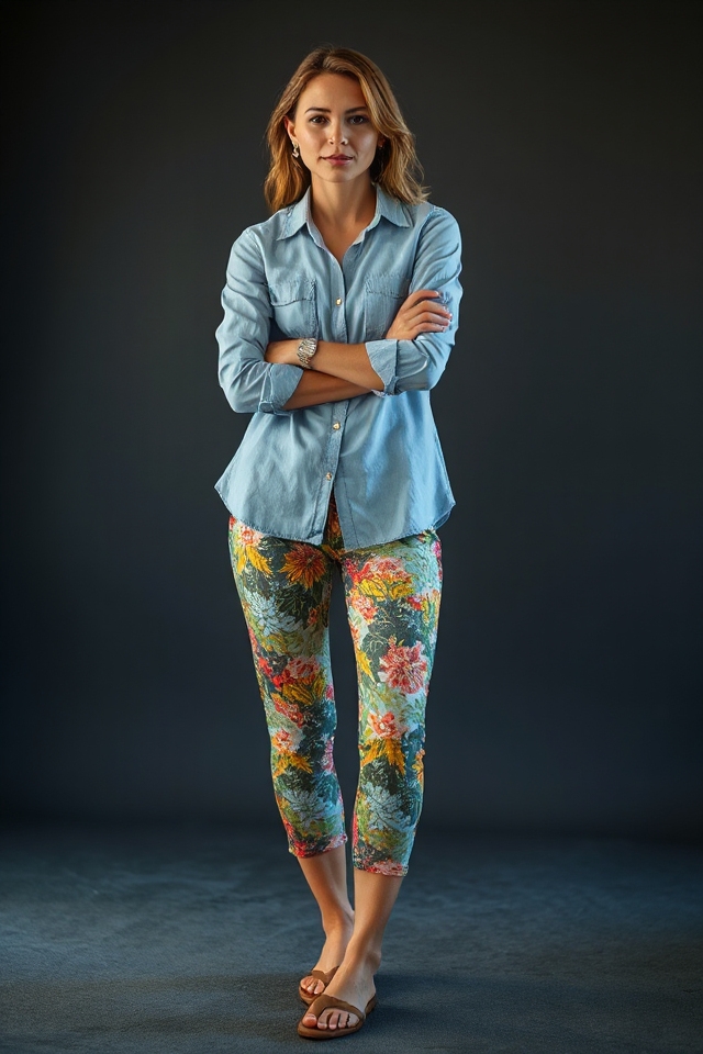 stylish chambray shirt ensemble