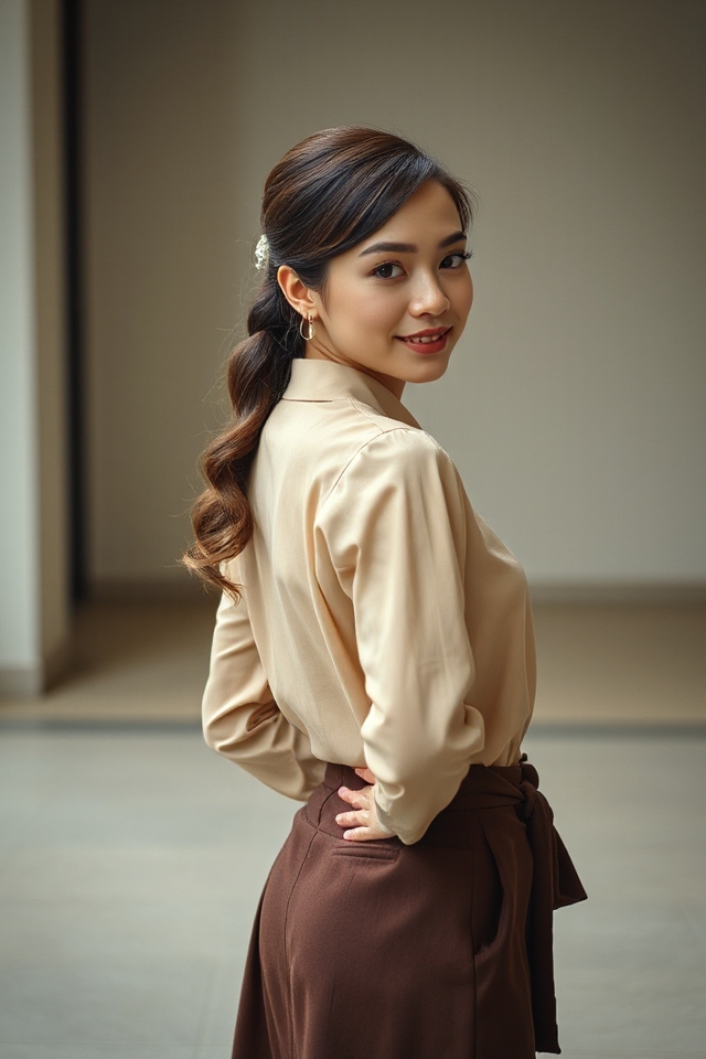 twisted low ponytail updo