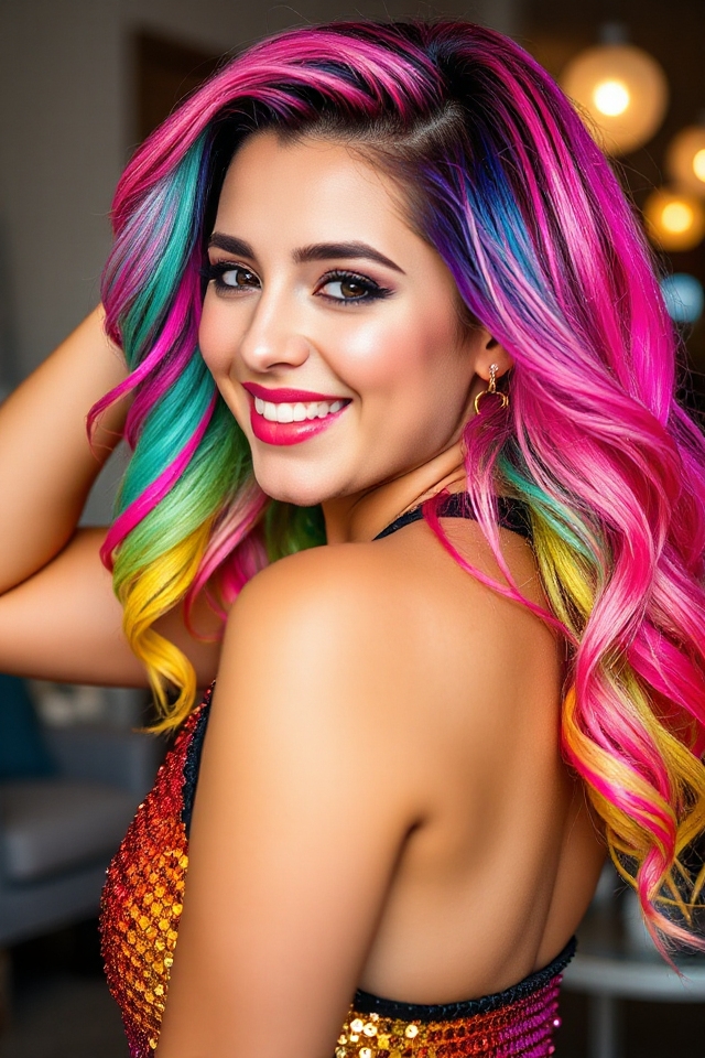 vibrant statement hairstyle choice