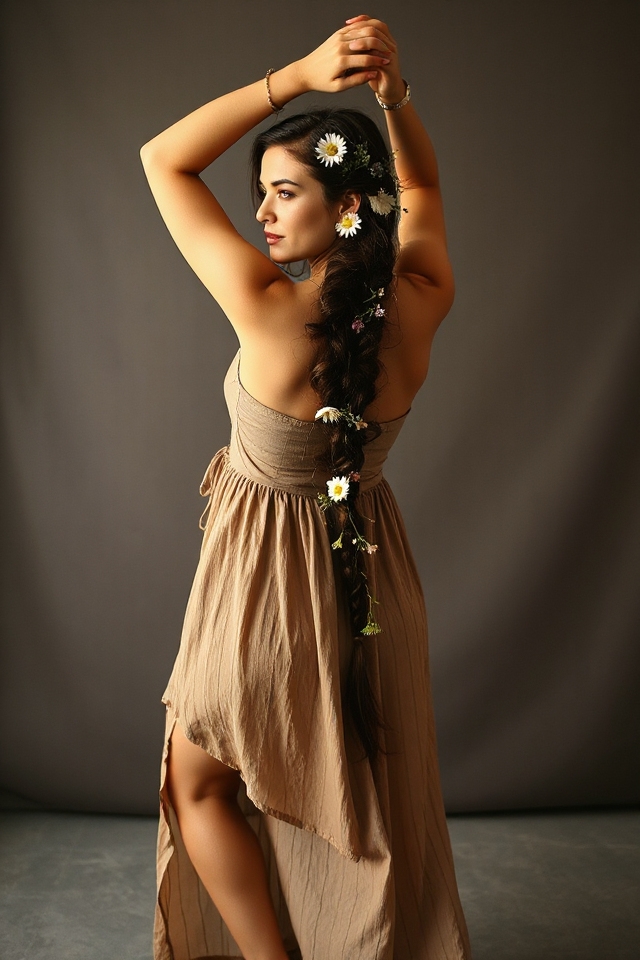 whimsical braided flower hairstyle
